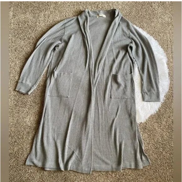 Three Bird Nest Waffle Knit Cardigan Open Front Women’s Size XL Pockets - Picture 1 of 8